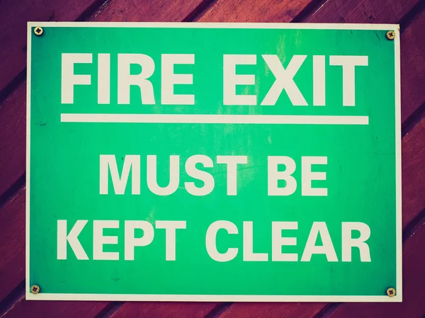 Retro look Fire exit sign — Stock Photo, Image