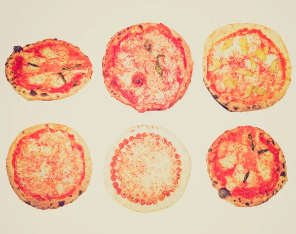 Retro görünüm pizza izole — Stok fotoğraf