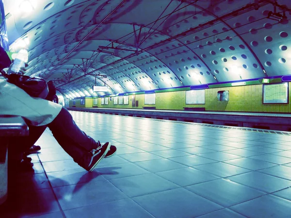 Retro look Tube station — Stock Photo, Image