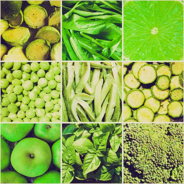 Retro look collage de verduras —  Fotos de Stock