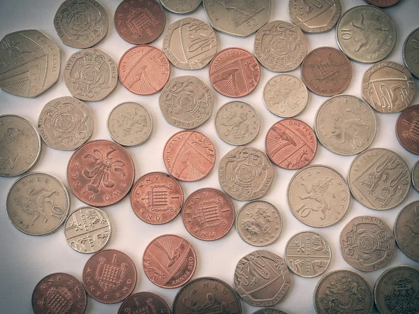 Retro look Britse pond munt — Stockfoto