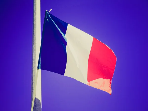 Retro-look Franse vlag — Stockfoto