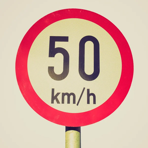 Retro look Speed limit sign — Stock Photo, Image