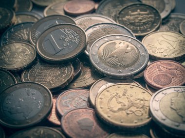 Retro görünüm Euro bozuklukları