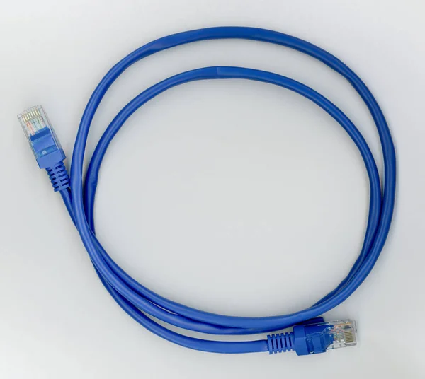 Cable Ethernet Rj45 Lan Para Comunicaciones Red Alta Velocidad — Foto de Stock