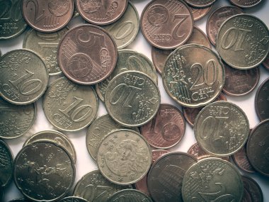 Retro görünüm Euro bozuklukları