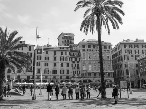 Zwart-wit Genua-Italië — Stockfoto