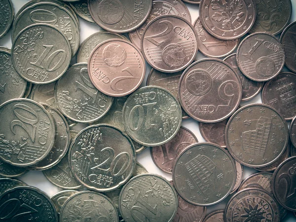 Retro wygląd Monety euro — Zdjęcie stockowe