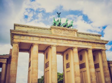 Retro görünüm brandenburger tor berlin