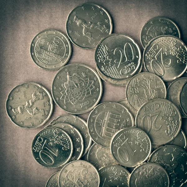 Retro look Euro coins — Stock Photo, Image