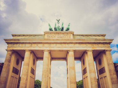 Retro görünüm brandenburger tor berlin