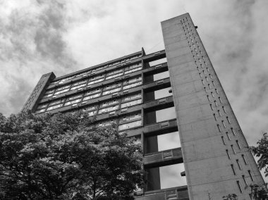 Londra Kulesi'nde siyah-beyaz balfron