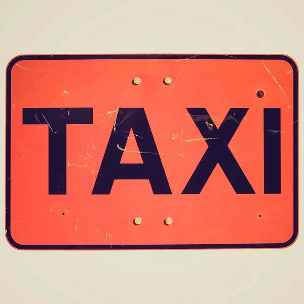 Retro look Taxi sign isolated — Stock Photo, Image