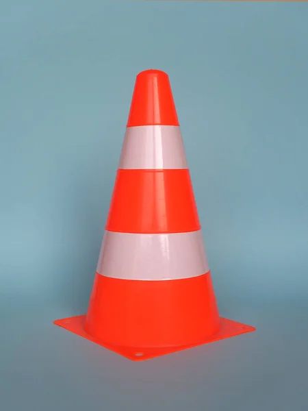 traffic cone to mark road works or temporary obstruction traffic sign