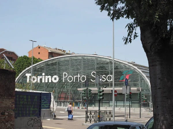 Turin Itália Circa Agosto 2021 Estação Ferroviária Torino Porta Susa — Fotografia de Stock