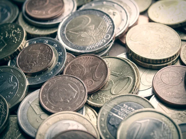 Retro look Euro coins — Stock Photo, Image