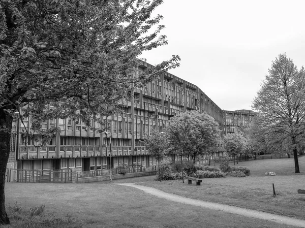 Fekete-fehér robin hood gardens-london — Stock Fotó