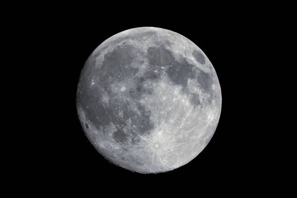 Full moon seen with an astronomical telescope