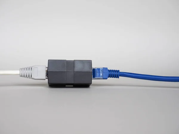Ethernet Rj45 Lan Cable Socket Plug High Speed Network Communications — Stock Photo, Image
