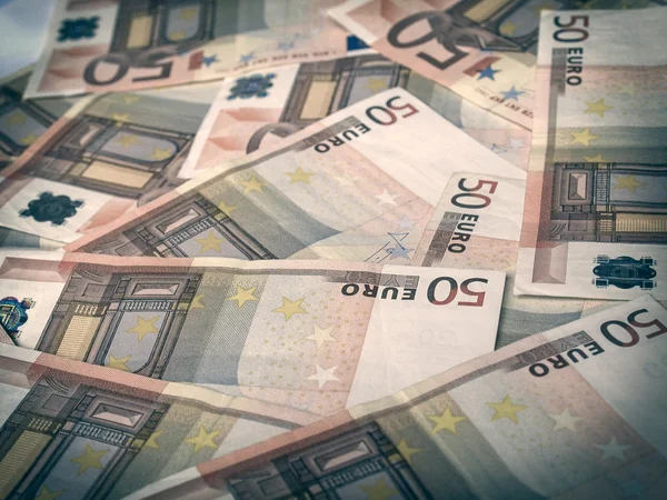 Regard rétro Euro bankonotes fond — Photo