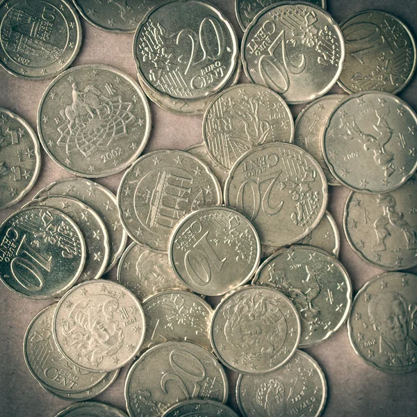 Retro look monedas de euro — Foto de Stock
