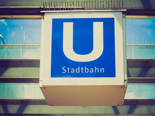 Retro look Ubahn sign — Stock Photo, Image