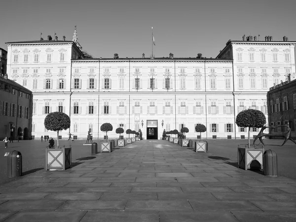 Black and white Palazzo Reale Turin — Stock Photo, Image