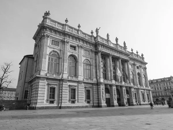 Blanco y negro Palazzo Madama Turín — Foto de Stock