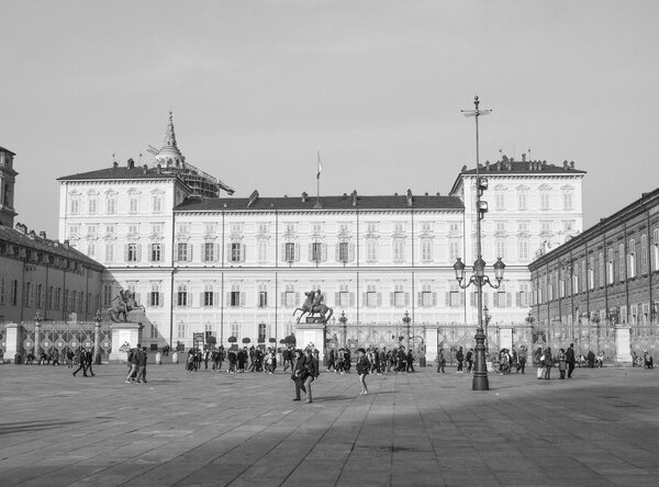 Black and white Palazzo Reale Turin