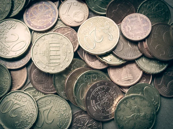 Retro look Euro coins fond — Photo