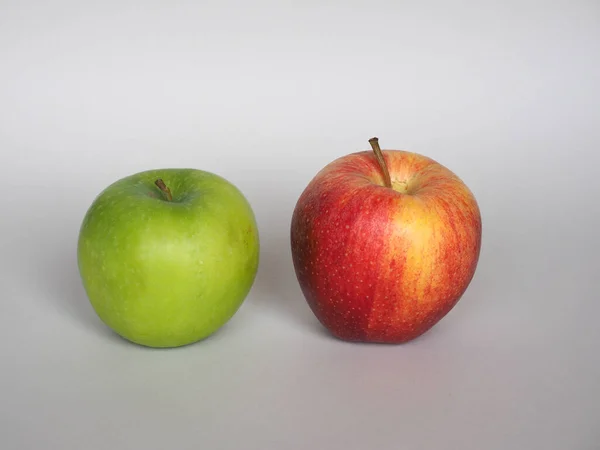Zelené Červené Jablko Vědecký Název Malus Domestica Vegetariánské Ovoce Potraviny — Stock fotografie