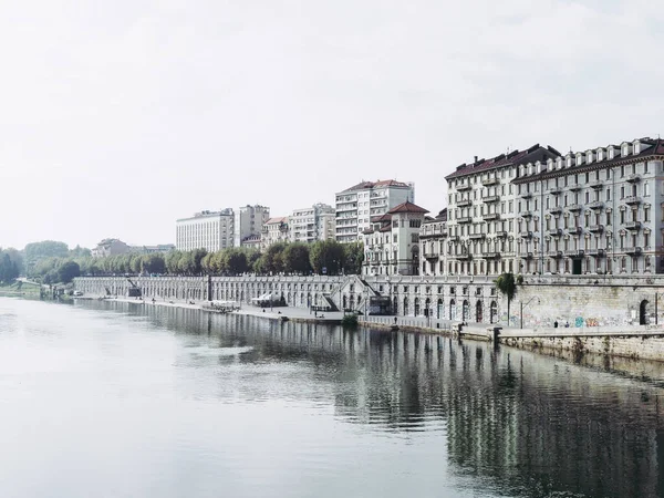 Turyn Włochy Circa Październik 2021 Fiume Oznacza Rzekę — Zdjęcie stockowe