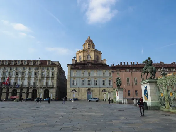 Turin Talya Circa Ectober 2021 Piazza Castello Meydanı Ndaki San — Stok fotoğraf