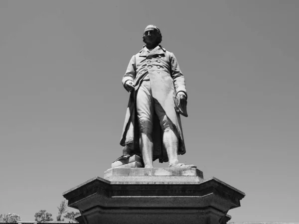 Monumento Matemático Luigi Lagrange Circa 1867 Turín Italia Blanco Negro —  Fotos de Stock