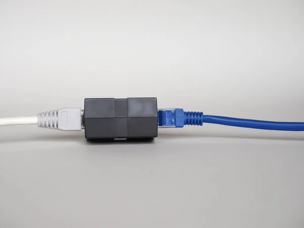 Ethernet Rj45 Lan Kabel Uttag Och Plugg För Höghastighetsnät Kommunikation — Stockfoto
