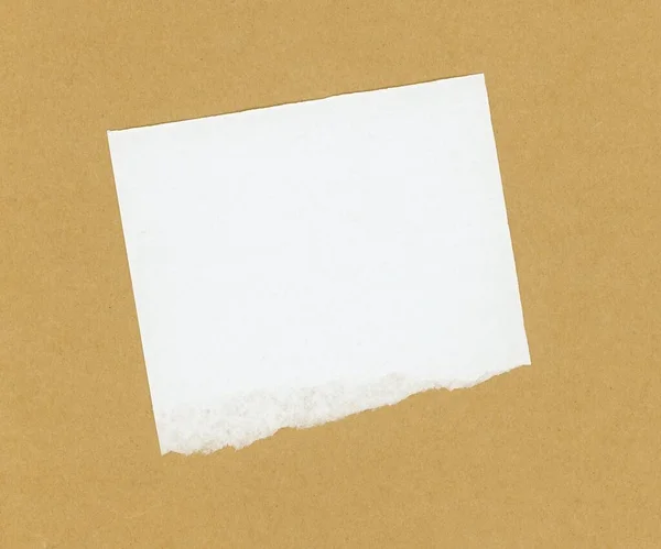 Blanco Blanco Deslizamiento Papel Con Espacio Copia Sobre Fondo Cartón —  Fotos de Stock