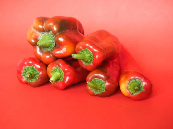 Poivrons Rouges Nom Scientifique Capsicum Aka Poivrons Légumes Nourriture Végétarienne — Photo