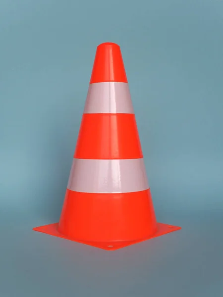 Traffic Cone Mark Road Works Temporary Obstruction Traffic Sign — Stock Photo, Image