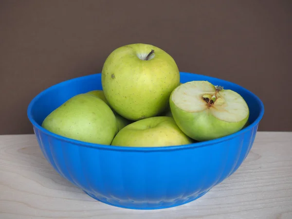 Grüner Granny Smith Apfel Wissenschaftlicher Name Malus Domestica Vegetarische Fruchtnahrung — Stockfoto