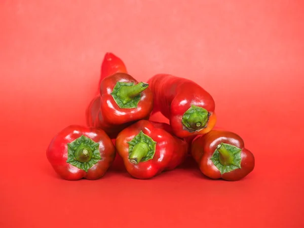 红辣椒 学名Capsicum Aka Bell Peppers 蔬菜素食 — 图库照片