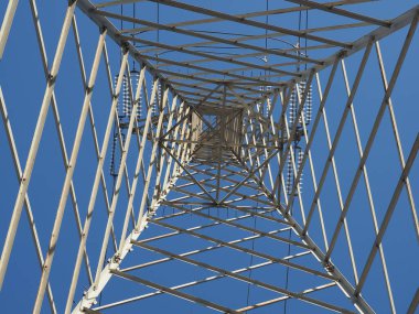 Elektrik gücü yüksek voltaj iletim hattı kulesi