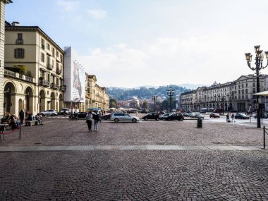 TURIN, İTALYA - CRCA ECTOBER 2021: Piazza Vittorio Emanuele II Meydanı