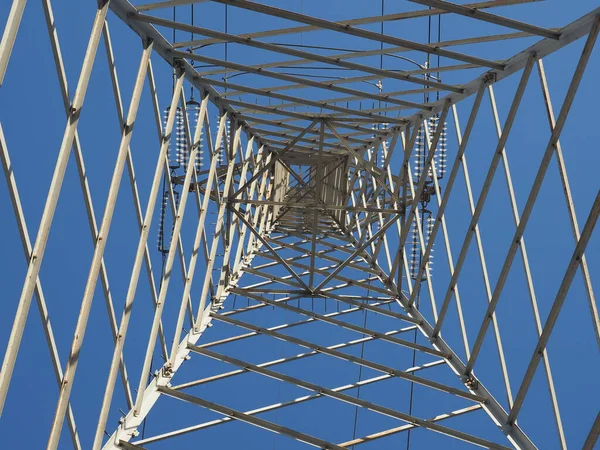 Electric Power High Voltage Transmission Line Tower — Stock Photo, Image