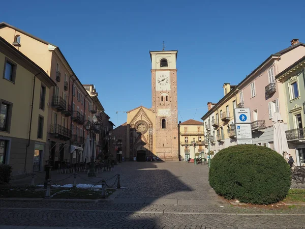 Chivasso Włochy Circa Grudzień 2021 Duomo Santa Maria Assunta Kościół — Zdjęcie stockowe