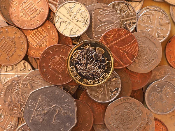 Pound Coins Money Gbp Currency United Kingdom — Stock Photo, Image