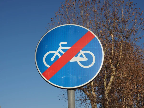 End Bike Lane Aka Cycle Lane Traffic Sign —  Fotos de Stock