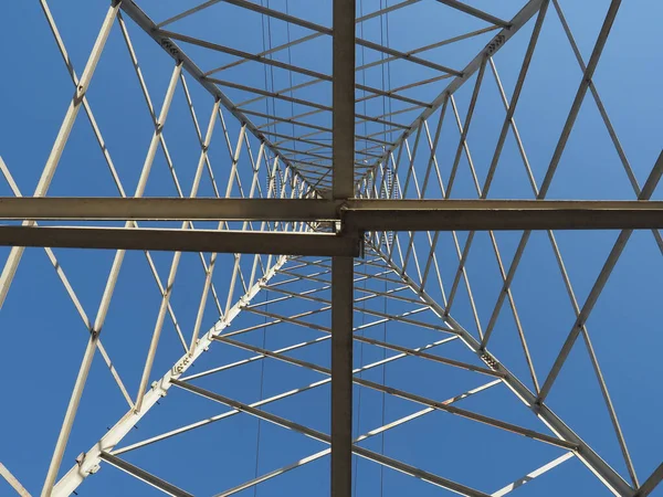 Energia Elétrica Torre Linha Transmissão Alta Tensão — Fotografia de Stock