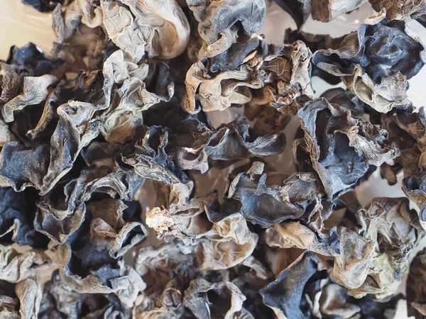 Dried Chinese Black Fungus Auricularia Auricula Judae Mushrooms Vegetarian Food — Stock fotografie