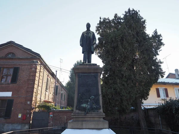 Estátua Engenheiro Carlo Noe Que Projetou Canal Canale Cavour Pelo — Fotografia de Stock