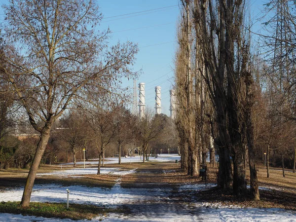 Földgáztermoelektromos Erőmű Chivassóban Olaszországban — Stock Fotó